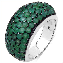 Load image into Gallery viewer, 2.90 Carat Genuine Emerald & White Diamond .925 Sterling Silver Ring