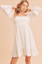 Load image into Gallery viewer, Ruffled Hem Square Neck Balloon Sleeve Mini Dress β Trendy, Feminine & Fashion-Forward Dress for Stylish Occasions