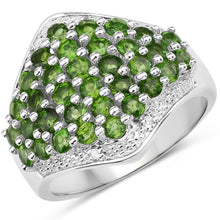 Load image into Gallery viewer, 2.41 Carat Genuine Chrome Diopside and White Topaz .925 Sterling Silver Ring