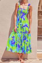 将图片加载到图库查看器,Long Floral Tie-Shoulder Smocked Midi Dress Perfect For Vacation & Summer Days