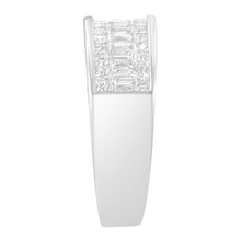 将图片加载到图库查看器,14K White Gold Princess and Baguette-cut Diamond Ring (1.0 Cttw, H-I Color, VS2-SI1 Clarity) - Size 6