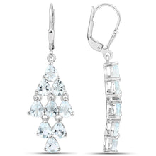 Load image into Gallery viewer, 3.96 Carat Genuine Aquamarine .925 Sterling Silver Earrings