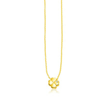 Load image into Gallery viewer, 14k Yellow Gold Polished Four Leaf Clover Necklace with Diamond