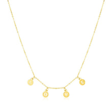 Load image into Gallery viewer, 14k Yellow Gold Love Necklace with Circle Drops