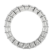 Load image into Gallery viewer, Emerald Cut Lab Grown Diamond Eternity Ring in 14k White Gold (4 cttw FG/VS2)