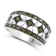 Load image into Gallery viewer, 0.32 Carat Genuine Green Diamond .925 Sterling Silver Ring