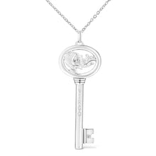 Load image into Gallery viewer, .925 Sterling Silver Diamond Accent Virgo Zodiac Key 18" Pendant Necklace (K-L Color, I1-I2 Clarity)