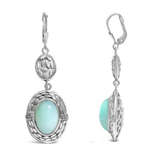 Load image into Gallery viewer, .925 Sterling Silver Chalcedony Diamond Accent Drop and Dangle Earring (K-L Color, I1-I2 Clarity)