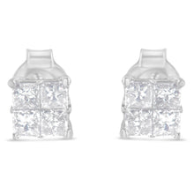Load image into Gallery viewer, 10K White Gold Diamond Stud Earrings (3/4 cttw, H-I Color, SI2-I1 Clarity)