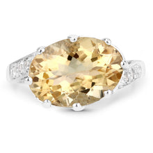Load image into Gallery viewer, 4.63 Carat Genuine Citrine and White Topaz .925 Sterling Silver Ring