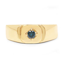 Load image into Gallery viewer, 14K Yellow Gold Plated 0.20 Carat Genuine Blue Diamond .925 Sterling Silver Ring