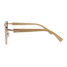 将图片加载到图库查看器,Modern Cat Eye Sunglasses for Women Polarized Sunglasses with metal frame and natural Bamboo wood frame Fashion Style