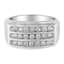 Load image into Gallery viewer, 14K White Gold Men's Diamond Channel Set Band Ring (1 cttw, H-I Color, SI2-I1 Clarity)