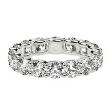 Load image into Gallery viewer, Round Cut Lab Grown Diamond Eternity Ring in 14k White Gold (4 cttw FG/VS2)