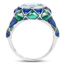 Load image into Gallery viewer, 3.25 Carat Genuine Swiss Blue Topaz .925 Sterling Silver Ring