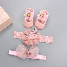 Load image into Gallery viewer, Flower Baby Girl Headband Socks Set Shoes With Crown Bows Newborn Headbands For Girls Turban Baby Hair Accessories
