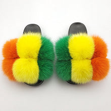 Load image into Gallery viewer, New SeasonSummer Women Slippers Faux Fur Slides For Women Fluffy Slippers House Shoes Woman Slippers Open Toe Fuzzy Fur Slippers Girls Fluffy House Slides Outdoor Indoor Slippers