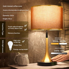 Load image into Gallery viewer, Modern Touch Sensor Dimming Luxury Living Room Simple Nordic LED Table Lamp Creative Simplicity Cloth Desk Light Indoor Decorative Table Lamp Cute Study Lamps for Bedroom Décor