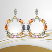 Load image into Gallery viewer, 4.12 Carat Genuine Multi Sapphire .925 Sterling Silver Earrings