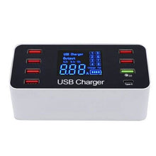 Load image into Gallery viewer, 8A40W Charger Adapter Type C Hubs Quick Charge 3.0 USB Multi Port USB Charger Dock Station LCD Display with Smart Identification