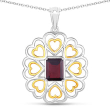 将图片加载到图库查看器,2.55 Carat Genuine Garnet .925 Sterling Silver Pendant