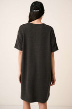 Load image into Gallery viewer, Urban Rib Knit Short Sleeve Tee Dress For Women – Casual, Comfortable, Versatile & Chic For Everyday Outfits