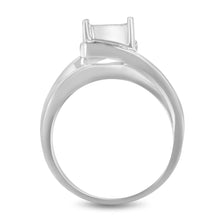 Load image into Gallery viewer, 10K White Gold 1/3 Cttw Invisible Set Princess-cut Diamond Cluster Bypass Ring (H-I Color, SI1-SI2 Clarity) - Ring Size 7