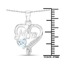 将图片加载到图库查看器,0.54 Carat Genuine Blue Topaz and White Topaz .925 Sterling Silver Pendant