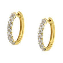 Load image into Gallery viewer, 10KT Two-Toned Gold Diamond Hoop Earring (1/2 cttw, J-K Color, I2-I3 Clarity)