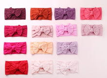 Load image into Gallery viewer, Modern Braid Nylon Bow Knot Solid Wide Nylon Headbands Turban Baby Girls Head Wrap For Girls