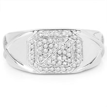 Load image into Gallery viewer, 14K White Gold Plated 0.24 Carat Genuine White Diamond .925 Sterling Silver Ring
