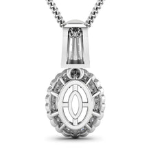 Load image into Gallery viewer, 0.22 Carat Genuine White Diamond 14K White Gold Semi Mount Pendant - holds 9x7mm Oval Gemstone