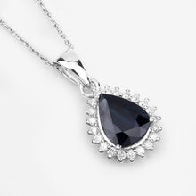 Load image into Gallery viewer, 2.09 Carat Genuine Blue Sapphire and White Diamond 14K White Gold Pendant