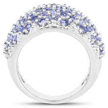 Load image into Gallery viewer, 3.01 Carat Genuine Tanzanite and White Diamond .925 Sterling Silver Ring