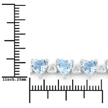 Load image into Gallery viewer, 11.62 Carat Genuine Blue Topaz and White Diamond .925 Sterling Silver Bracelet