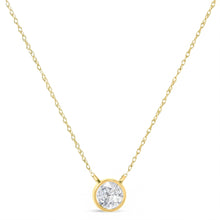 Load image into Gallery viewer, .925 Sterling Silver 1/10 Cttw Round-Cut Diamond Bezel 18" Pendant Necklace (J-K Color, I1-I2 Clarity)
