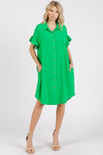 将图片加载到图库查看器,Button Down Flounce Sleeve Dress with Pockets – Casual, Comfortable, Feminine and Functional Dress with Button Front and Flounce Sleeves