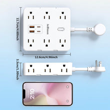 Load image into Gallery viewer, 16-in-1 Power Strip – 12 AC Outlets & 4 USB Ports, White