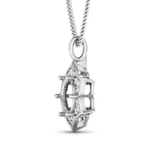 Load image into Gallery viewer, 0.14 Carat Genuine White Diamond 14K White Gold Semi Mount Pendant - holds 8.00mm Round Gemstone