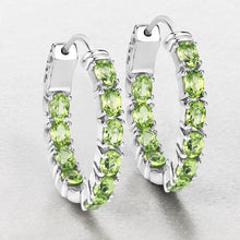 Load image into Gallery viewer, 3.40 Carat Genuine Peridot .925 Sterling Silver Earrings