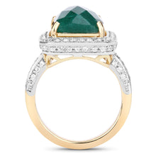 Load image into Gallery viewer, 5.18 Carat Dyed Emerald and White Topaz .925 Sterling Silver Ring
