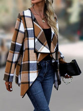 Load image into Gallery viewer, Elegant Plaid Open Front Long Sleeve Jacket Stylish & Cozy Lightweight Breathable Outerwear