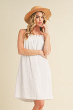 Load image into Gallery viewer, New Summer Embroidered Trim Gauze Square Neck Mini Cami Dress For Women –Elegant, Feminine & Stylish for Summer