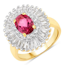 Load image into Gallery viewer, 3.75 Carat Genuine Pink Topaz and White Topaz .925 Sterling Silver Ring