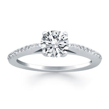将图片加载到图库查看器,14k White Gold Micro Prong Diamond Cathedral Engagement Ring