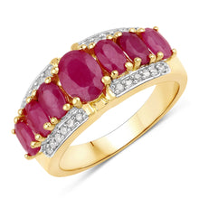 Load image into Gallery viewer, 2.60 Carat Genuine Johnson Ruby and White Diamond .925 Sterling Silver Ring