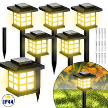 Load image into Gallery viewer, 6-Pack: Solar Outdoor Path Lights Warm Light LED, 600mA, Waterproof