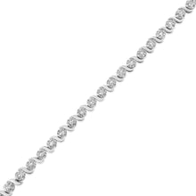 Load image into Gallery viewer, .925 Sterling Silver 1.0 Cttw Diamond Spiral Wave Curved-Link 7" Tennis Bracelet (I-J Color, I3 Clarity)