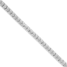 Load image into Gallery viewer, .925 Sterling Silver 3.00 Cttw Diamond Chevron Link Bracelet (I2-I3 Clarity, I-J Color) - Size 7.25"
