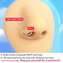 Load image into Gallery viewer, Double Hoop Nose 925 Sterling Silver Spiral Nose Ring